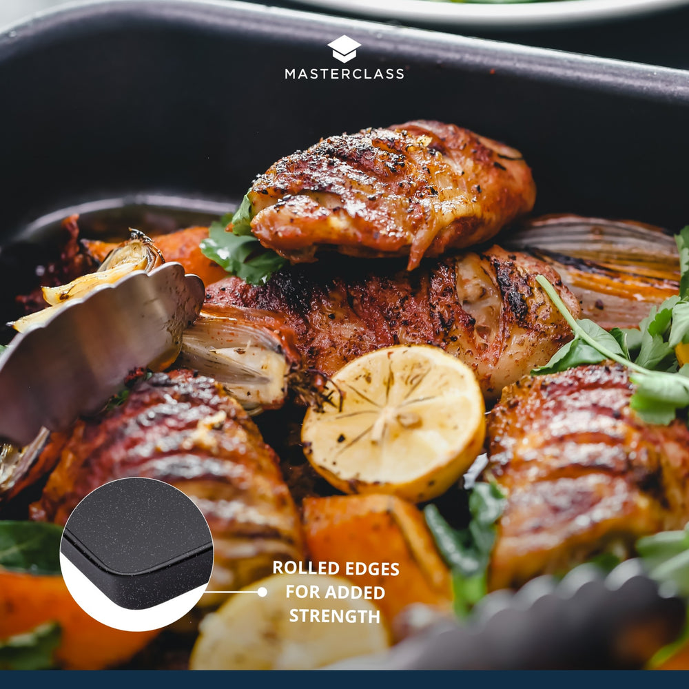 MasterClass Vitreous Enamel Square Pan, 23cm x 4cm