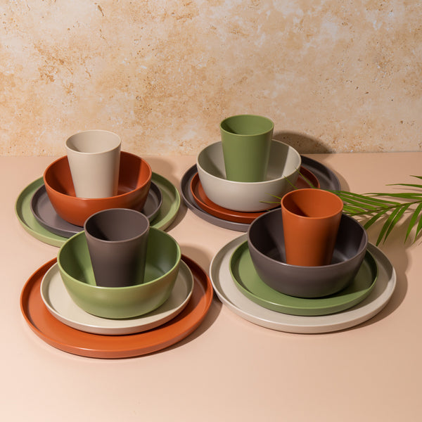 Mikasa 16pc Outdoor Dining Set with 4x Tumblers, 4x Bowls, 4x Dinner Plates and 4x Side Plates, Multicolour image 2