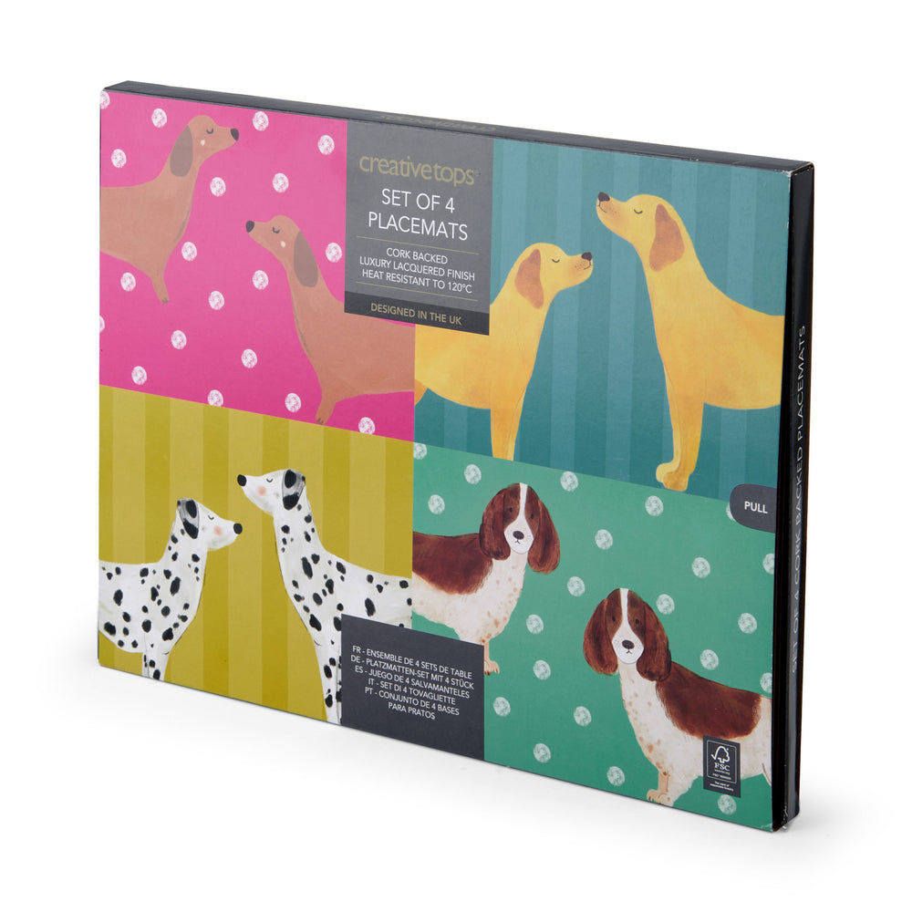 Creative Tops Dog Print Set of 4 Rectangle Placemats, 30 x 22.5CM