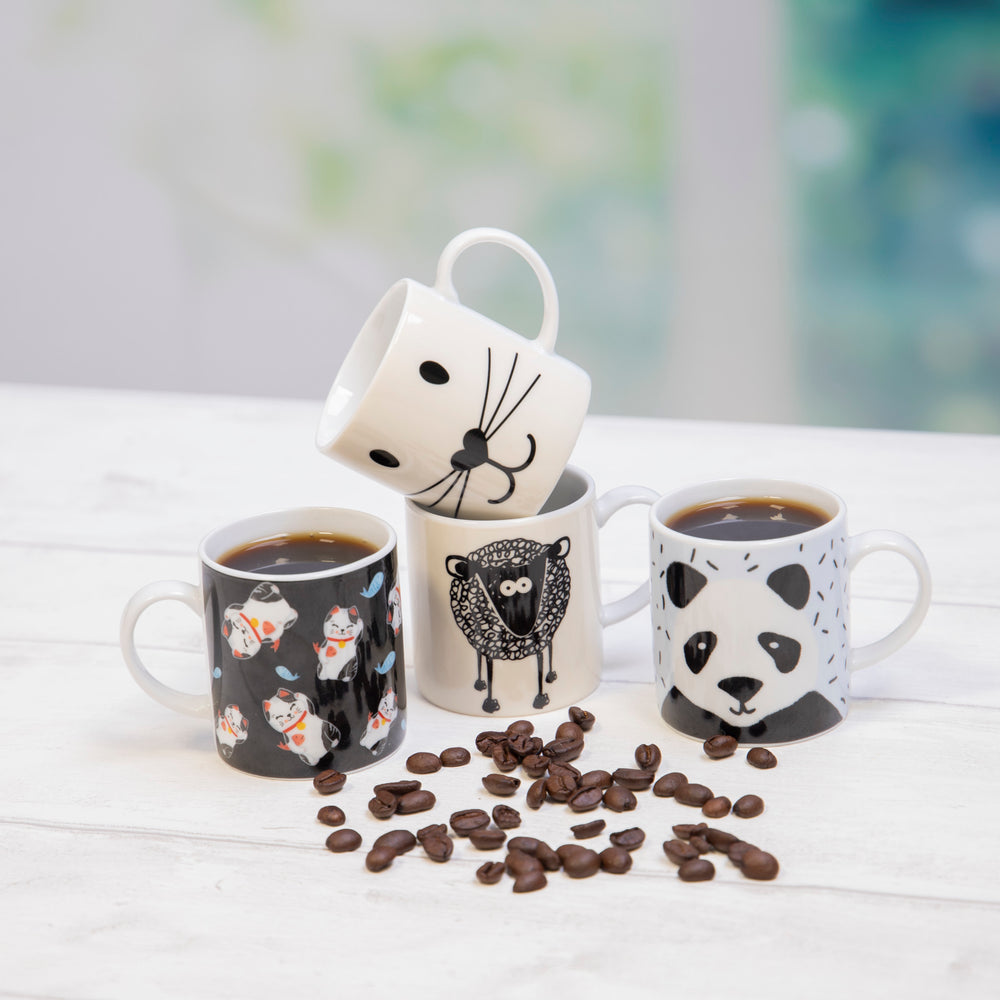 Set of 6 KitchenCraft 80ml Porcelain Sheep Espresso Cups