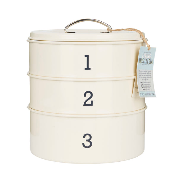 Living Nostalgia Antique Cream Three Tier Cake Tin Set image 4