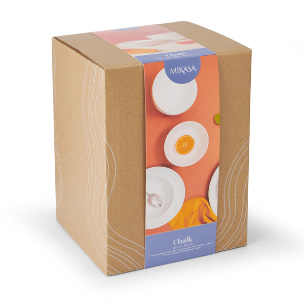 Mikasa Chalk Porcelain Cereal Bowls, Set of 4, 14cm, White image 4