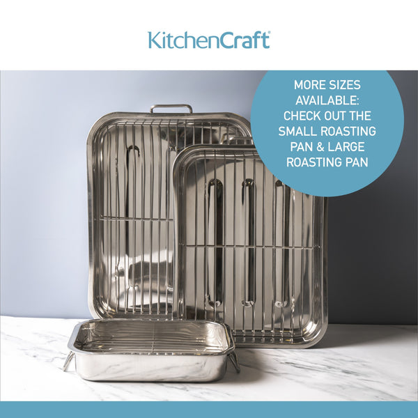 KitchenCraft Stainless Steel 38cm x 27.5cm Roasting Pan image 13