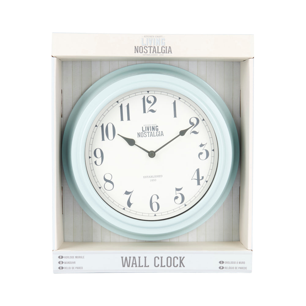 Living Nostalgia Vintage Blue Wall Clock