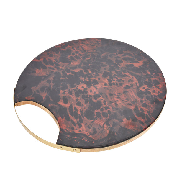 Artesà Mango Wood Round Serving Platter with Tortoiseshell Resin Finish image 8