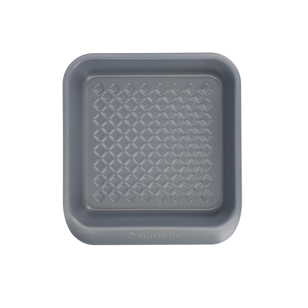 MasterClass Smart Ceramic Square Baking Tin with Robust Non-Stick Coating, Carbon Steel, Grey, 23cm