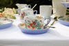 London Pottery Viscri Meadow Floral Tea Cup and Saucer Set - Ceramic, Almond Ivory / Cornflower Blue image 3