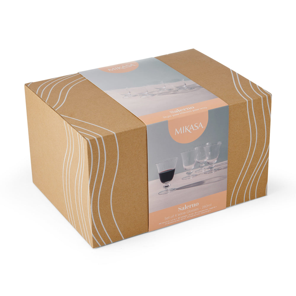 Mikasa Salerno Crystal Wine Glasses, Set of 4, 260ml