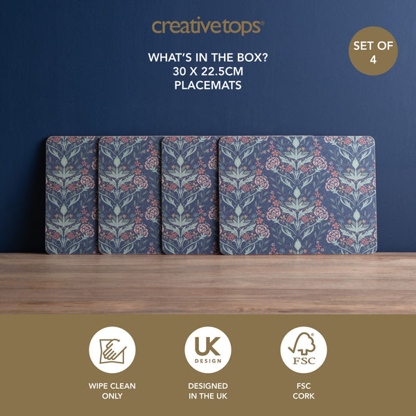 Creative Tops Arts & Crafts Rectangle Placemats Set Of 4 Blue, 30 x 22.5CM image 8