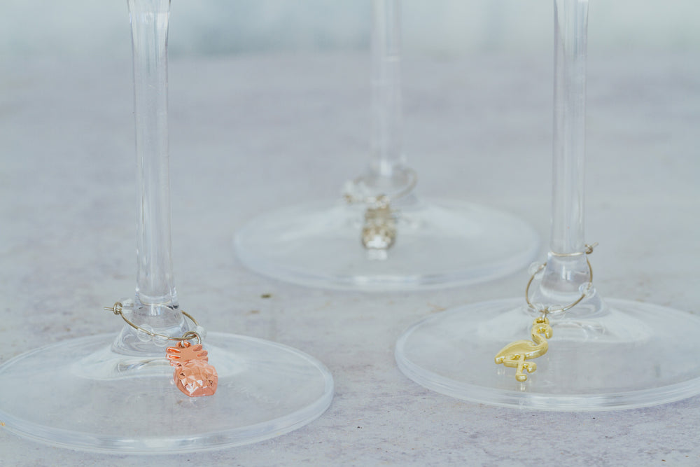BarCraft Tropical Pineapple & Flamingo Wine Charms