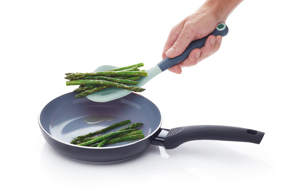 Colourworks Classics Blue Long Handled Silicone Slotted Food Turner image 2