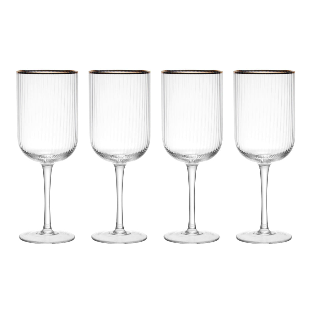 Mikasa Sorrento Ridged Crystal White Wine Glasses, Set of 4, 400ml image 1