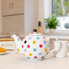 London Pottery Globe 6 Cup Teapot White With Multi Spots image 2