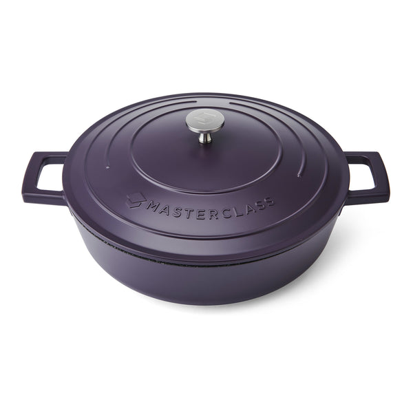 MasterClass Purple Cast Aluminium Shallow Casserole Dish, 28cm, 4L image 2