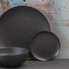 12pc Black Coupe Ceramic Dinner Set with 4x 27.5cm Dinner Plates, 4x 15cm Side Plates and 4x 19cm Bowls - Caviar image 4