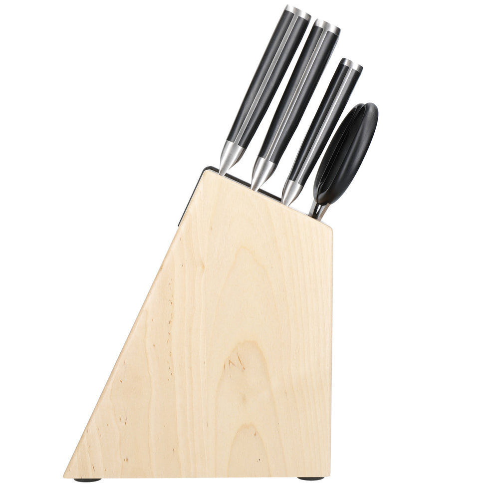 KitchenAid Classic 6-Piece Knife Set with Block, Sharp High-Carbon Japanese Steel Kitchen Knives and Birch Holder