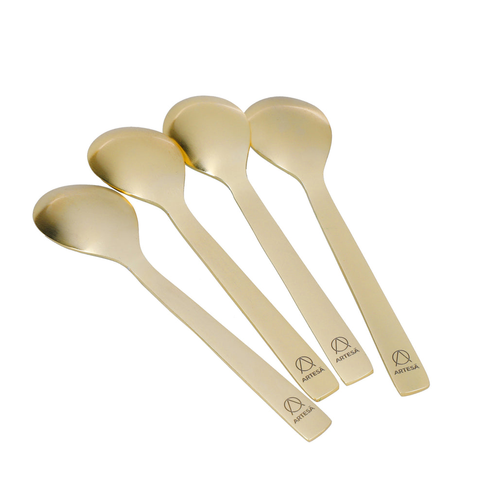Artesà Set of Teaspoons - Green and Gold, 4 Pieces