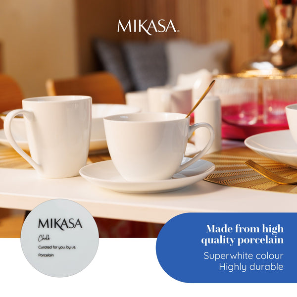 Mikasa Chalk Porcelain Mugs, Set of 4, 380ml, White image 9