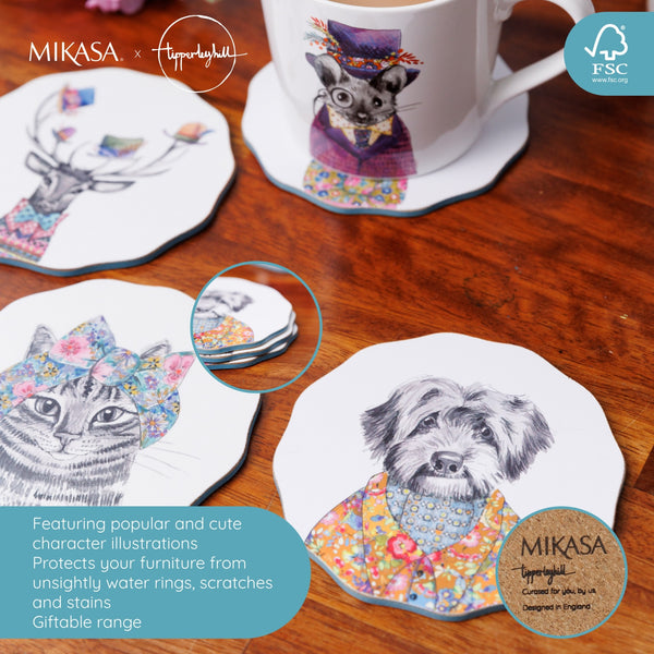 Mikasa x Tipperleyhill Scallop-Shaped Coasters, Set of 4, 12cm image 10