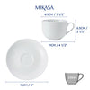 Mikasa Chalk Porcelain Teacup and Saucer Set, Set of 2, 220ml, White image 8