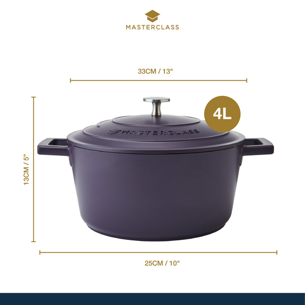 MasterClass Purple Cast Aluminium Casserole Dish, 24cm, 4L image 7
