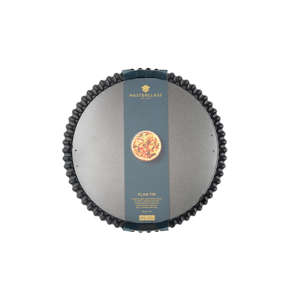 MasterClass Non-Stick Loose Base Fluted Quiche Tin, 25cm