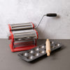 3pc Pasta Making Set with Red Stainless Steel Pasta Maker, Non-Stick Ravioli Mould and Rolling Pin image 2