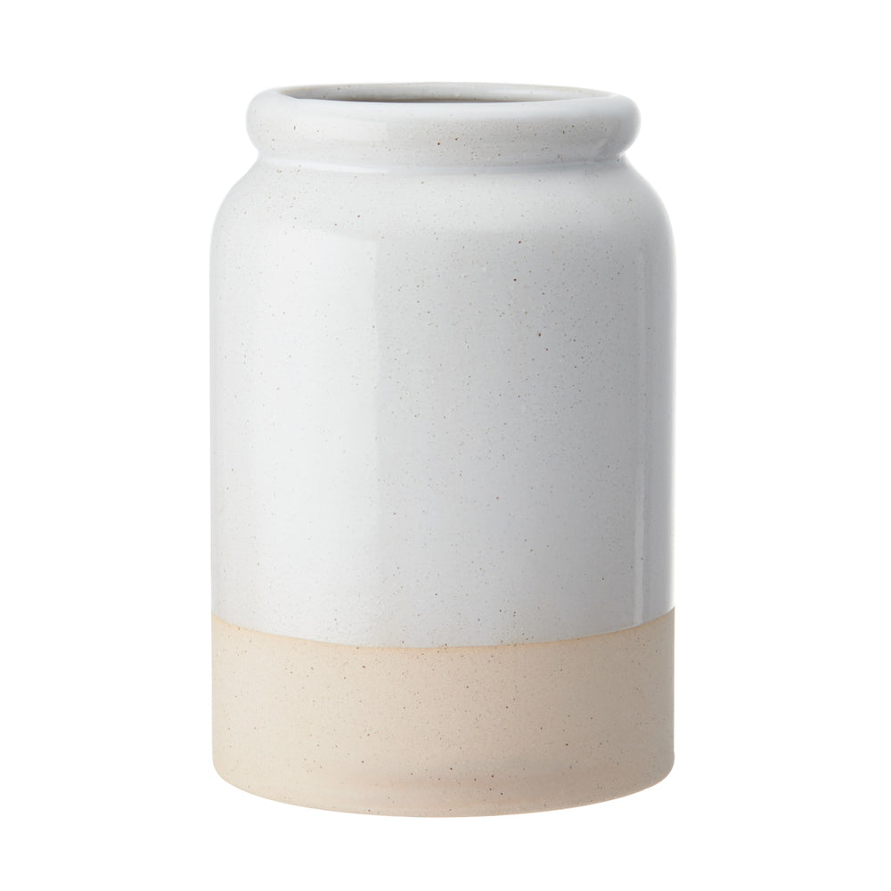 KitchenCraft Idilica Stoneware Utensil Holder, Cream image 1