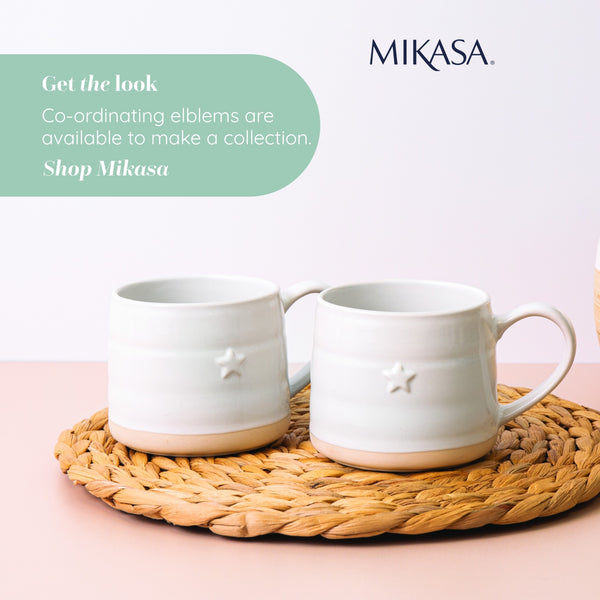 Mikasa Farmhouse Star Stoneware Mugs, Set of 2, 380ml, White image 11
