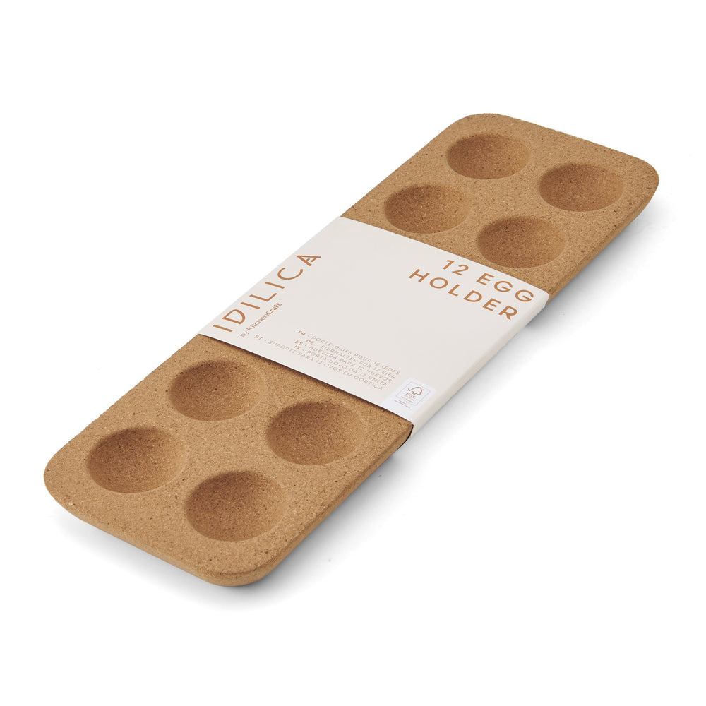 KitchenCraft Idilica Cork Egg Holder, 30 x 10cm