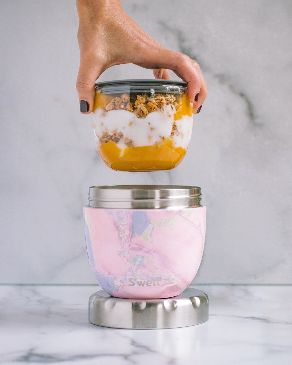 Geode Rose S’well Eats 2-in-1 Food Bowl, 636ml