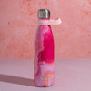 S'well 2pc Travel Bottle Set with Stainless Steel Water Bottle, 500ml, Rose Agate and Pink Bottle Handle image 2