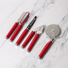 4pc Empire Red Kitchen Utensil Set with Multi-Function Can Opener, Pizza Wheel, Garlic Press & Euro Peeler image 2