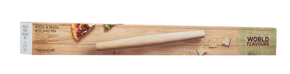 KitchenCraft World of Flavours Italian Wooden Rolling Pin