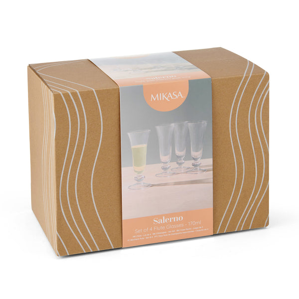 Mikasa Salerno Crystal Champagne Flute Glasses, Set of 4, 170ml image 4