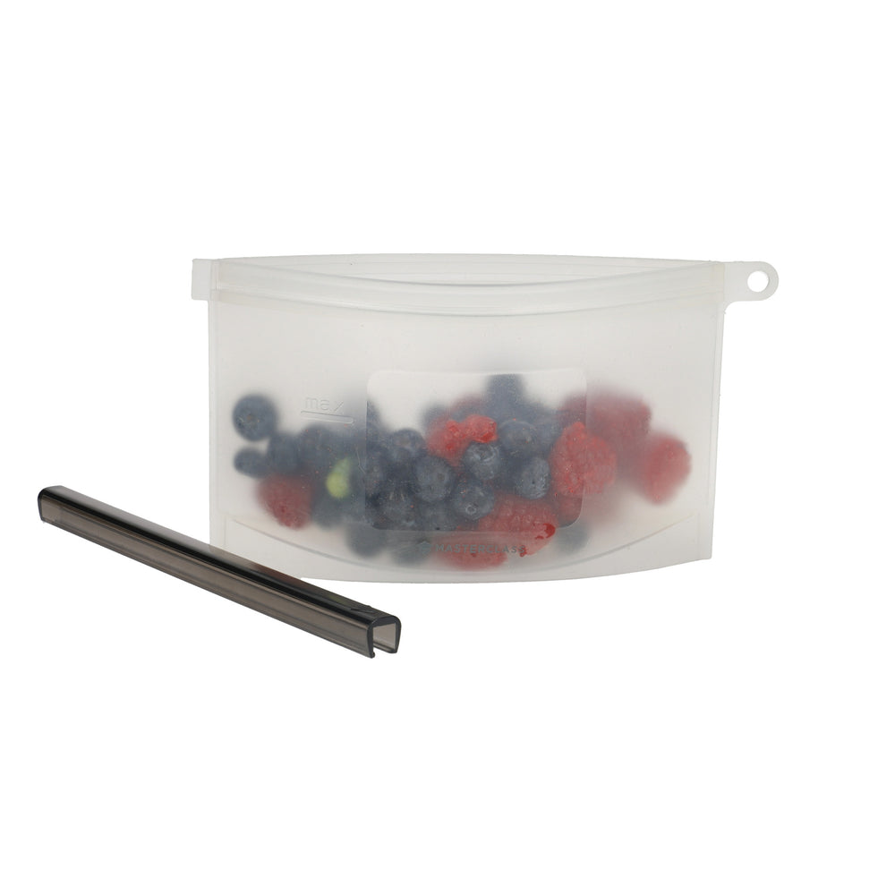 MasterClass 500ml Reusable Food Bag with Leakproof and Airtight Seal, BPA-Free Silicone