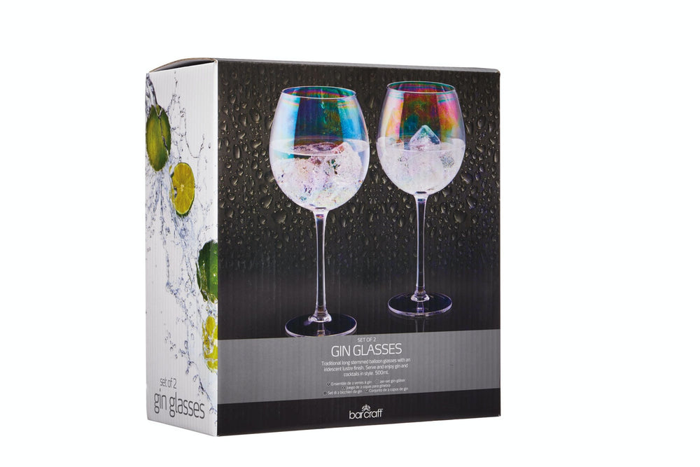 BarCraft Set of Two Iridescent Gin Glasses