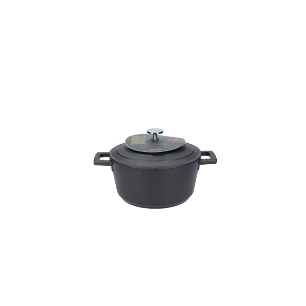 3pc Black Non-Stick Cast Aluminium Casserole Dish Set with 2x Regular Casserole Dishes, 2.5L/5L and Shallow Casserole Dish 4L image 3