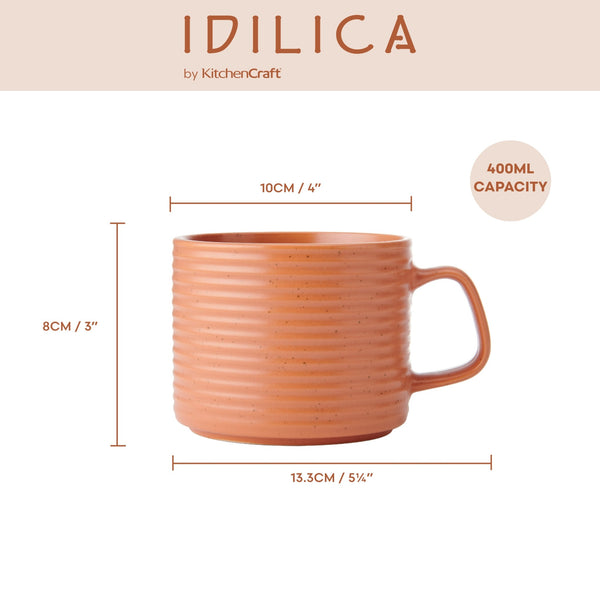 KitchenCraft Idilica Stacking Stoneware Mugs, Set of Four, 400ml image 8