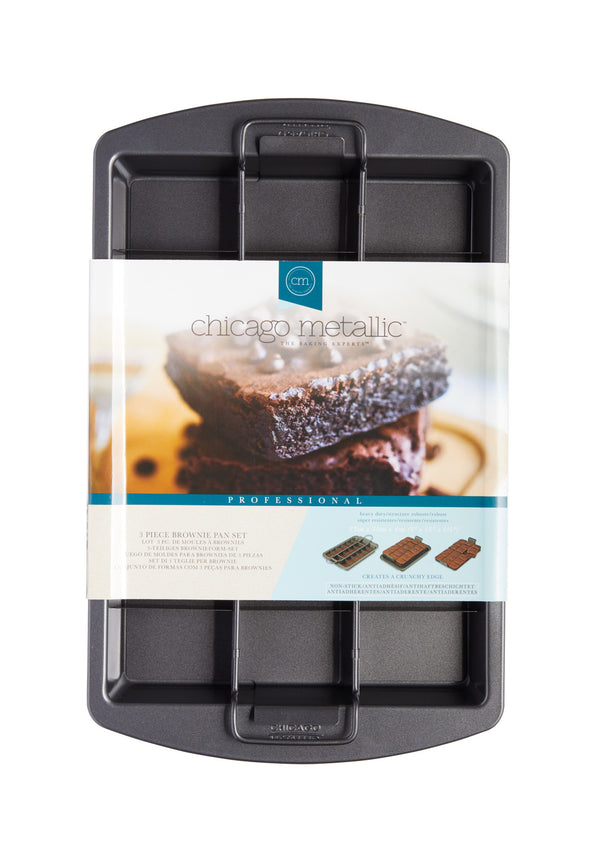 Chicago Metallic Non-Stick Three Piece Brownie Pan Set image 4