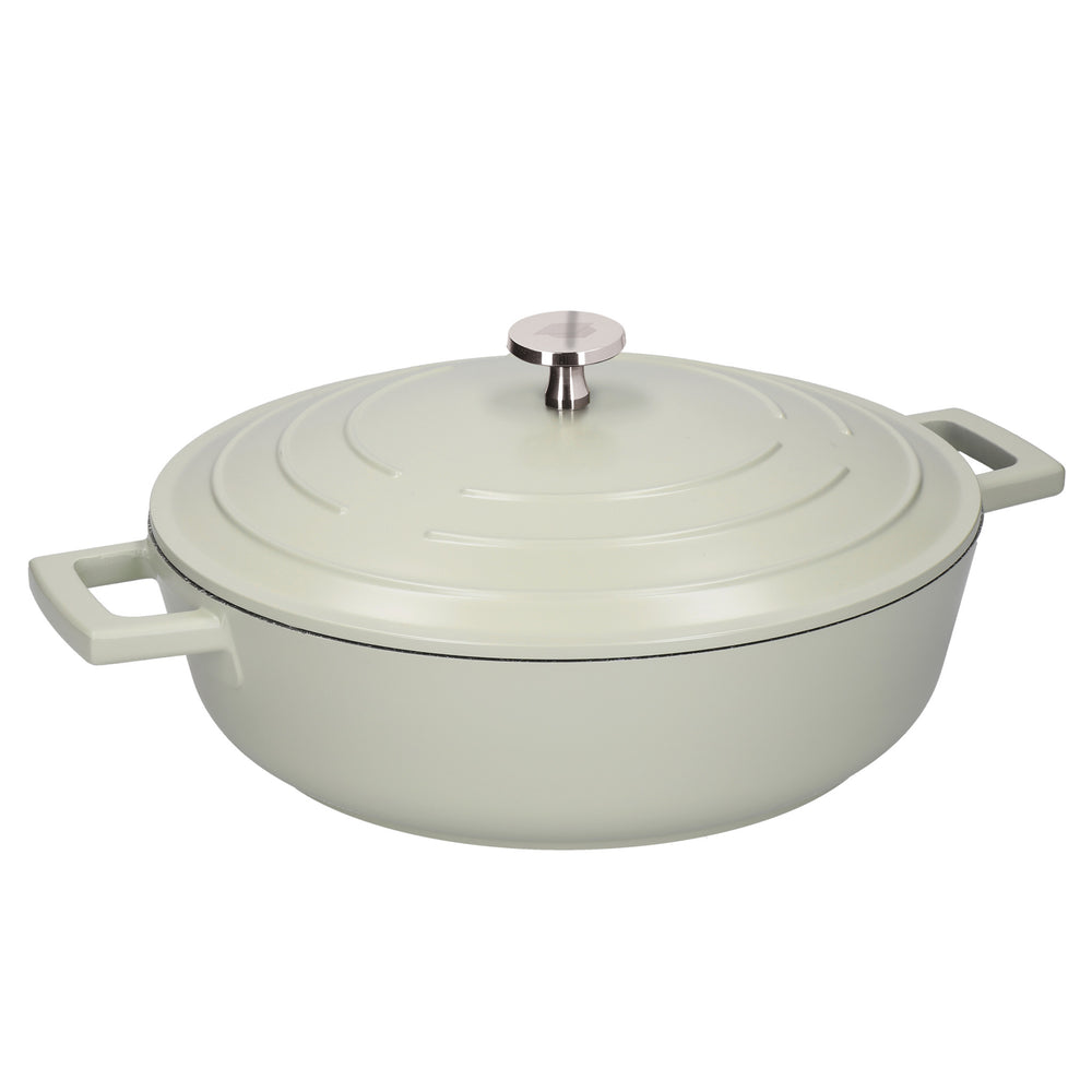 MasterClass Mint Green Cast Aluminium Shallow Casserole Dish, 4L