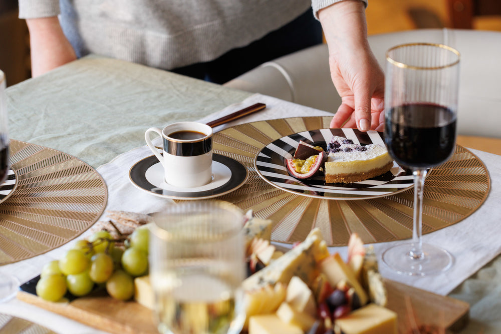 Mikasa Luxe Deco China Espresso Cups and Saucers, Set of 2, 100ml