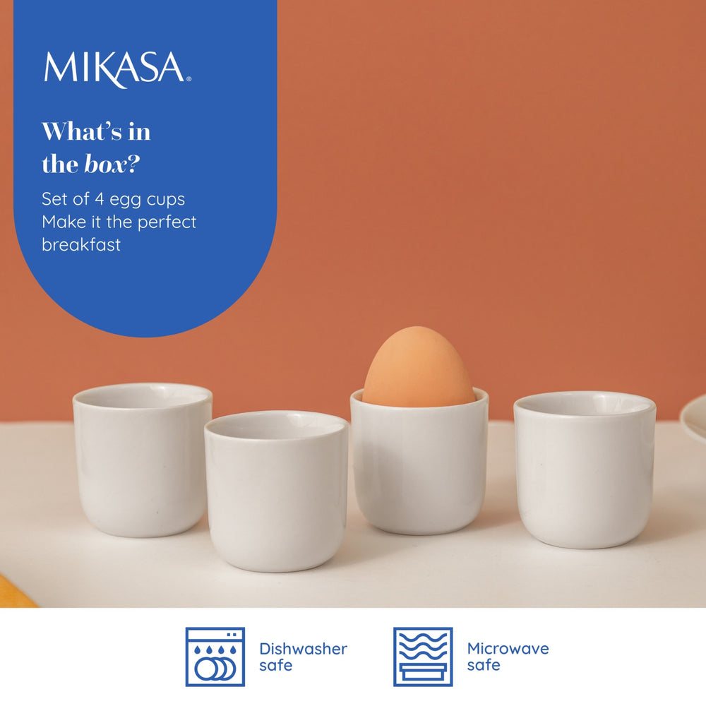 Mikasa Chalk Porcelain Egg Cups, Set of 4, White, 5cm