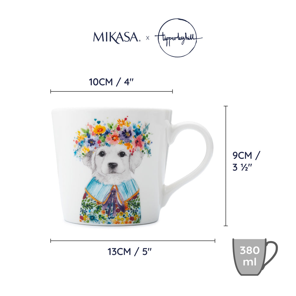 Mikasa Tipperleyhill Puppy Fine China Mug,13 x 9 x 9CM, 380ML