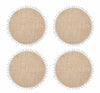 Natural Elements Set of 4 Woven Hessian Placemats with Pom Pom Decorations image 3