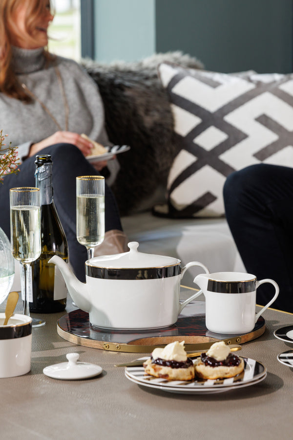 Mikasa Luxe Deco 4-Cup China Teapot, 1.1L, White image 7