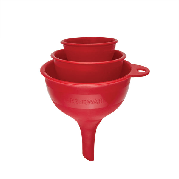Farberware Plastic Funnel Set, Assorted Sizes - Red (3 Pieces) image 3
