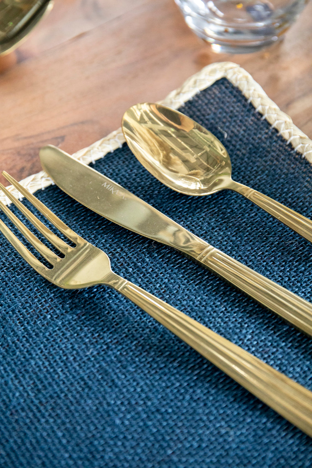 Creative Tops Rectangular Jute Placemats, Set of 4, Navy Blue, 19 x 22 cm