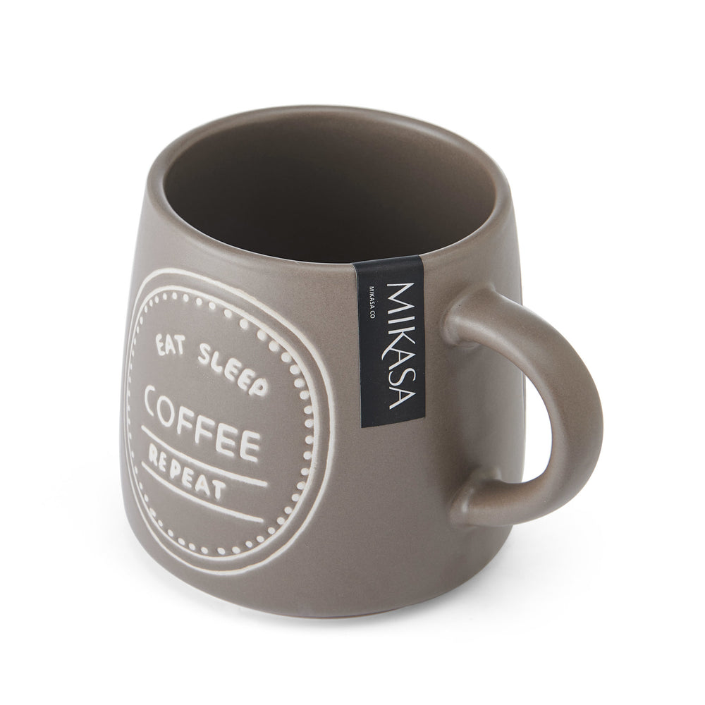 Mikasa Eat Sleep Coffee Repeat Mug, 400ML