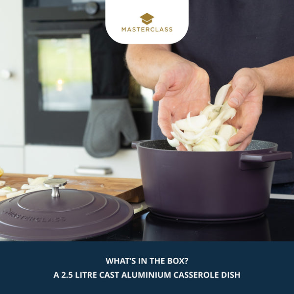 MasterClass Purple Cast Aluminium Casserole Dish, 20cm, 2.5L image 8